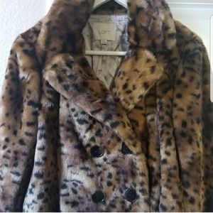Leopard faux fur jacket